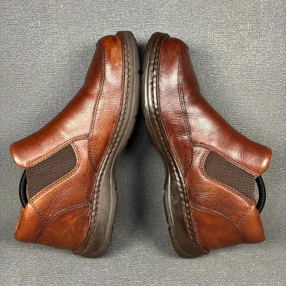 Born Moc Toe Size 9.5 Men`s Brown Leather Slip-on Ankle Shoe Chukka Style